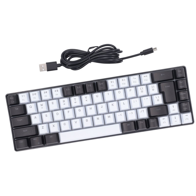 Membrane Gaming Keyboard 68 Keys RGB Backlit Ergonomic USB Interface