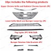 NAYSON 10PC For Sonata 2011-2014 Upper Lower Grille Fog lamps