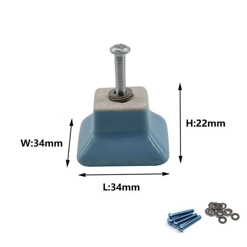 Zerniple Blue Ceramic Handle Pull Door knobs Cabinet Handles for