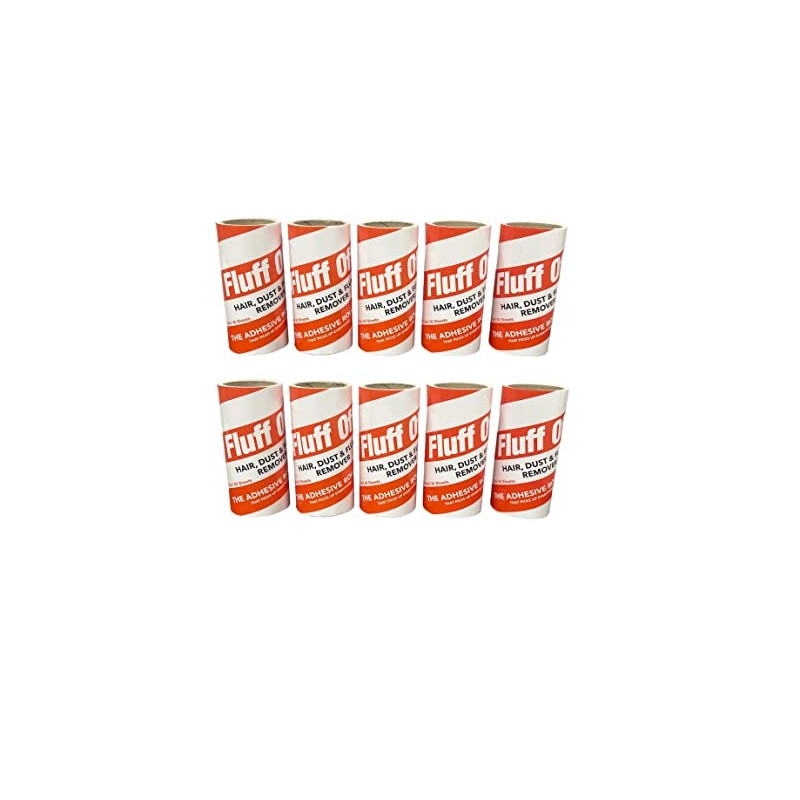 Fluff Off Lint Roller Refills,10 Rolls x 60 sheeets -TOTAL