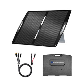 ECO-WORTHY 100W Portable Solar Panel for Power Stations,IP65 Waterproof & Lightweight with Adjustable Kickstand,23% High Efficiency Foldable Solar Panel for Outdoor RV Camping Off Grid Emergency