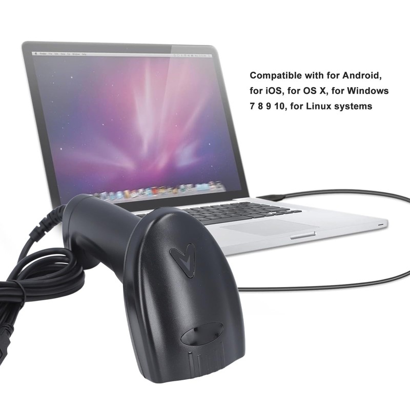 Barcode Scanner, 1D 2D QR Code Scanner, USB Wired Handheld