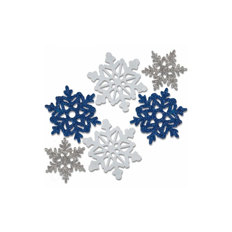 Unique Glittery Snowflake Cutouts | Assorted Designs | 6 Pcs,