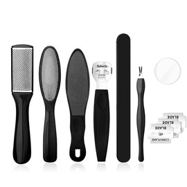 Ruayia Callus Remover, Foot Scraper Set [Pack of 10] with 3 Replacement Blades, Callus Remover, Head Dead Skin, Callus Slicer, Feet Callus Shaver - Black