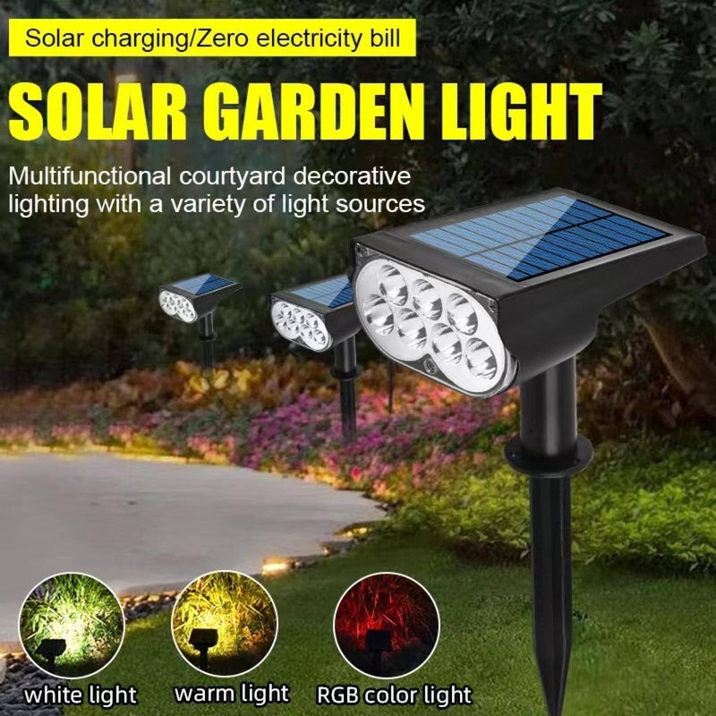 Solar Spot Lights Outdoor, 2 Pack Warm White Landscape Spotlights