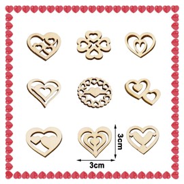 ParPix Pack of 50 Wooden Heart Confetti Wedding Decoration, 3 cm Wooden Heart Wedding Scatter Decoration, Wooden Hearts Wedding Decoration Confetti, Heart Decoration Wedding Confetti for Wedding