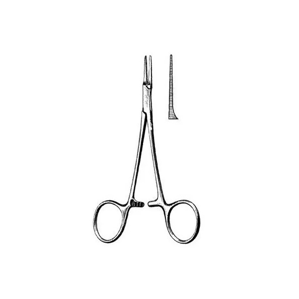 Norralco 2 PACKER Mosquito Hemostatic Forceps, 5", Curved, Flat Jaws,