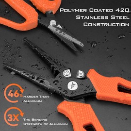 KastKing Cutthroat 7.5-inch Braid Scissors and Pliers Set - Saltwater Resistant Fishing Gear, Line Cutter, Hook Remover, Fishing Tool Set, Gift for Men | KastKing