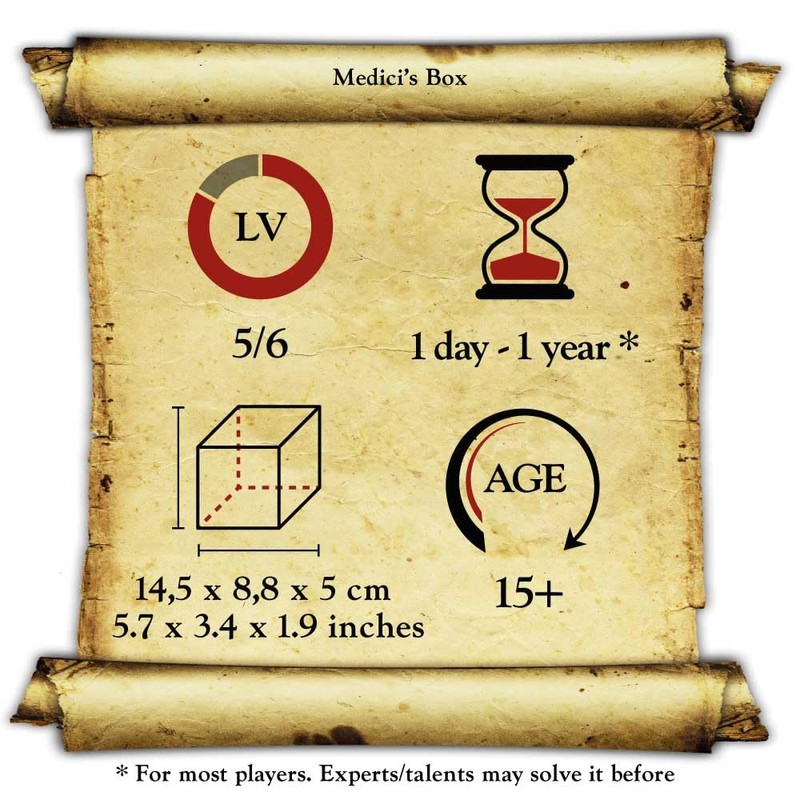 Logica Puzzles Art. Medici's Box - Wooden Brain Teaser -