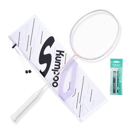 KUMPOO Badminton Racket Professional, Carbon Fiber 4U Badminton Pink Racket Set with Grip and Cover, Pro Badminton Racquet Lightweight for Beginners Outdoor Games, DS-202 Pink