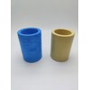 mysangouzi Set of two round pencil holders: blue and yellow,