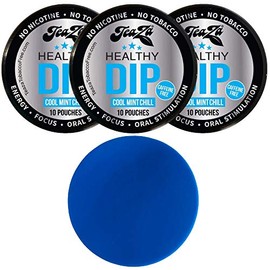 TeaZa Herbal Pouch Cool Mint 3 Cans with DC Crafts Nation Skin Can Cover - Blue