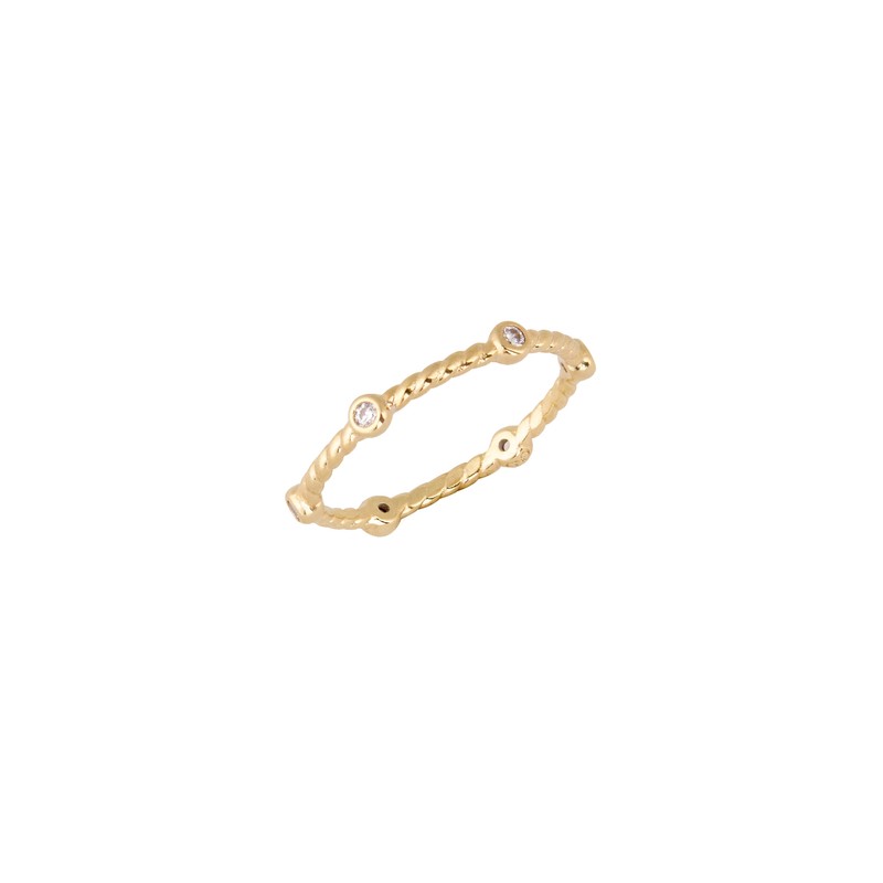 Gold&Dear 14KGP twist dot ring yellow gold S (No. 11)