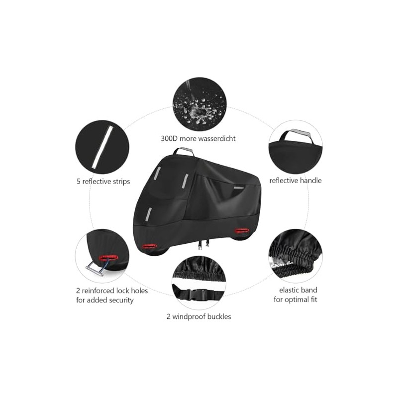 Motorcycle Tarpaulin for Benelli BN 125 2018-2024 Waterproof UV-Resistant Foldable