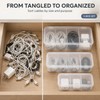 3-Pack Transparent Cable Organizer Storage Boxes with Lids and Dividers