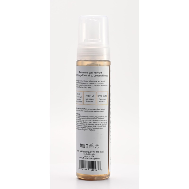 NEXT IMAGE Foam Wrap Locking Mousse (Black Castor & Argan)
