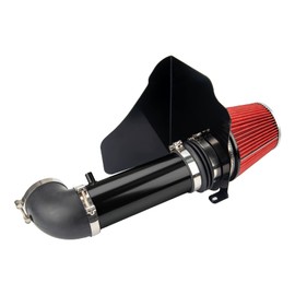 PHILTOP 3.5" Cold Air Intake Kit System + Heat Shield Compatible with Chrysler 300 2006-2010, Dodge Challenger 2009-2010, Charger 2006-2008, Magnum 2007-2008, V8 5.7L 6.1L, High Performance, Red