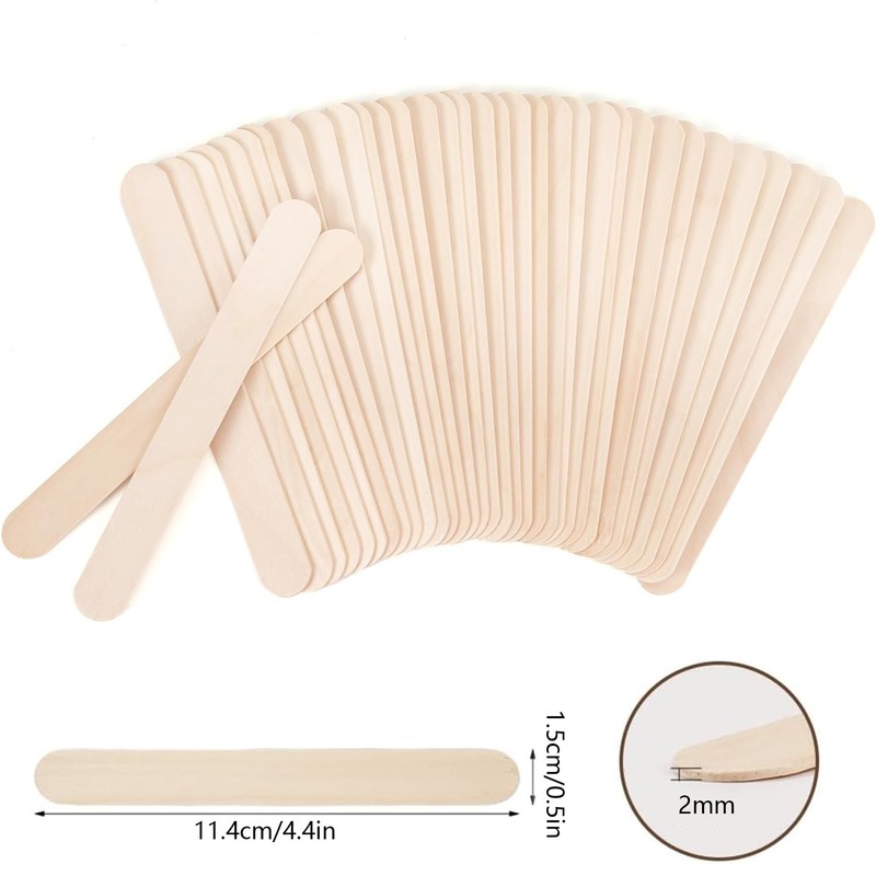 YXHZVON Pack of 100 Wooden Ice Cream Sticks, Wooden Sticks