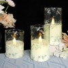 FLAVCHARM Glass Flameless Candles Flickering Battery Operated LED Pillar Candles