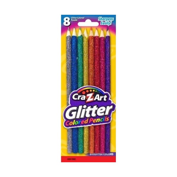 Cra-Z-Art Glitter Colored Pencils Carded, 8 Count (10432)
