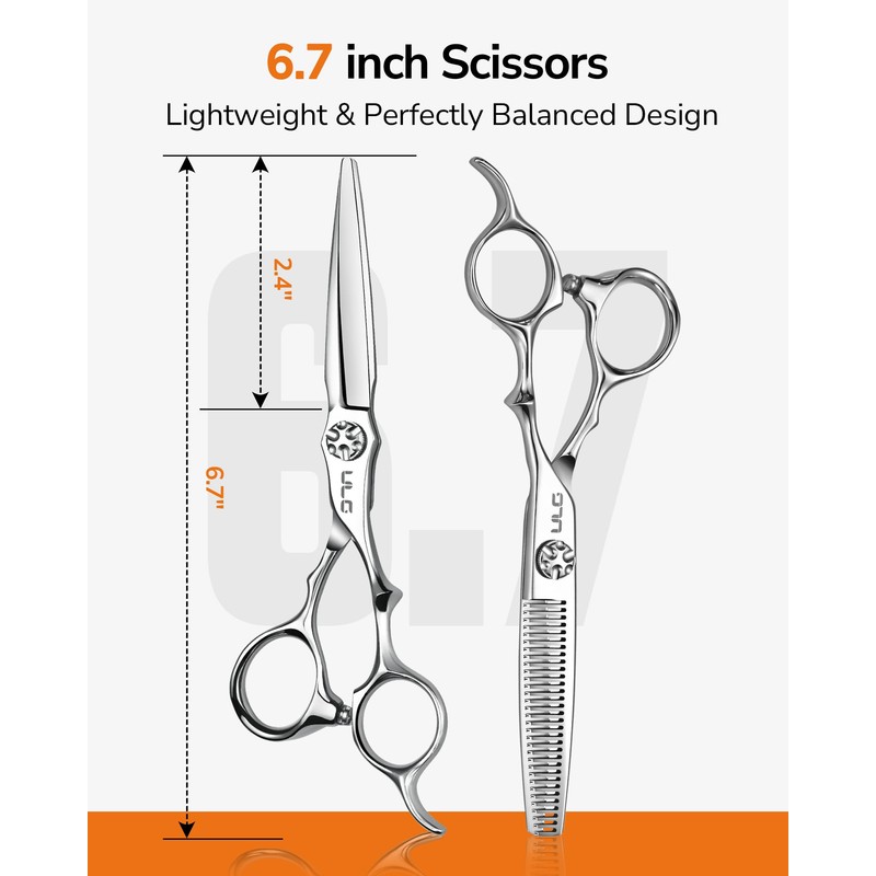 ULG Hair Cutting Shears & Thinning Scissors Kit, Japanese 440C