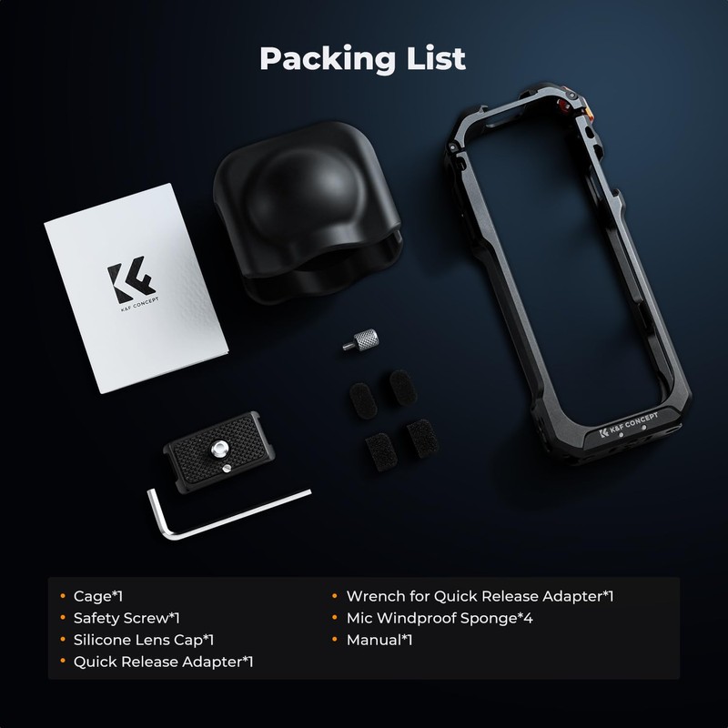 K&F Concept Insta360 X5 Mount Frame Bracket Protective Case Multi-Function