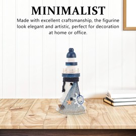 Beavorty Mini Lighthouse Figurine Decor: Wooden Miniature Lighthouse Decor Ornaments Nautical Theme Lighthouse Miniature Landscaping Decorations
