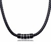 David Galvani Men's Necklace with Bead Pendant Stainless Steel Necklace