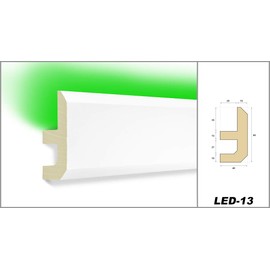 HEXIM LED Stucco Moulding Pattern – Indirect Lighting with Polyurethane (PU) Ceiling Mouldings, Lightweight and Opaque, (20 cm LED-13), Decorative Mouldings, Accessories, Wall