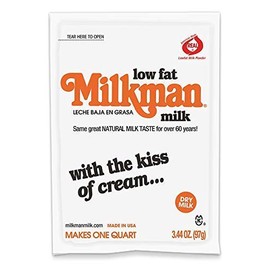 MILKMAN Low-Fat Milk - Dry Milk Powder - Real Milk, Real Convenient with 8g of Protein per serving - Contains Vitamins A&D, Natural Dry Milk - Shelf Stable, Hormone Free, Kosher, Easy to Store - Made in the USA - 4 Servings / 32 Oz (4 Pack)