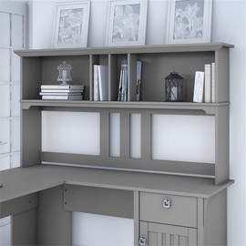 Bush Furniture Salinas 60W Hutch for L Shaped Desk in Cape Cod Gray