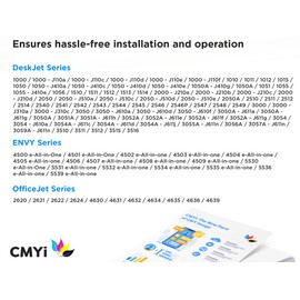 CMYi 61XL Replacement Ink Cartridges Combo Pack for HP DeskJet 3054, 3054A, 3055A, 3056A, 3057A, 3059A, 3510, 3511, 3512, 3515, OfficeJet 2620, 2621, 2622, 2624, 4630, 4631, 4632 (1 Black, 1 Color)