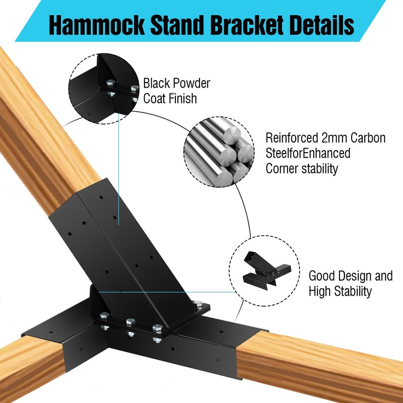 TOPTGO Hammock Stand Bracket, Heavy Duty DIY Hammock Bracket Kits