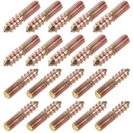 uxcell M6 Hanger Bolts Length 1-1/8"(30mm) Double Headed Bolts Self-Tapping Screw 6mm Wood Joint Furniture Legs 20pcs