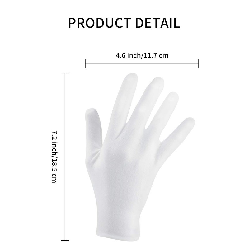 SATINIOR 120 Pieces Cotton Gloves Large Size for Men Women