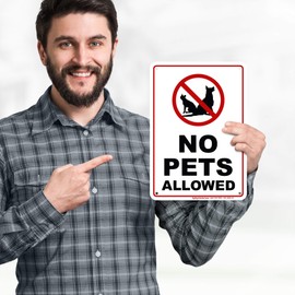 No Pets Allowed Sign, 7x10 Inches, Rust Free .040 Aluminum, Fade Resistant, Made in USA by My Sign Center