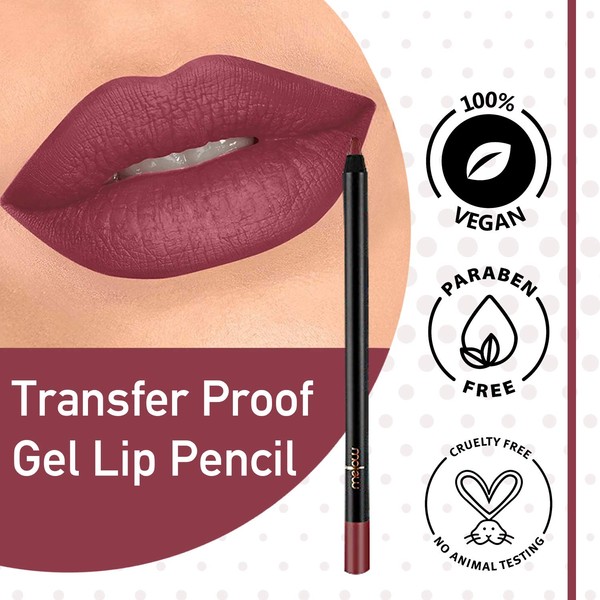Mellow Cosmetics Gel Lip Pencil - Matte Liner for Women