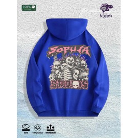 Antihero Sopula Studios Graphic Hoodie 100% Cotton US Warehouse 7 ColorsColor: Blue, Size: 2 XL