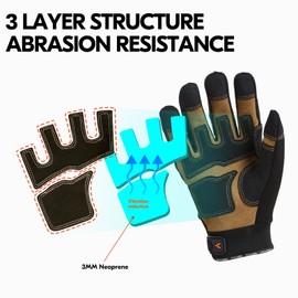 Vgo... Safety Work Gloves Touchscreen,Utility Working Gloves for Gardening Warehouse Build,Light-Medium Duty Mechanic Gloves, 1 Pair(SL7716)