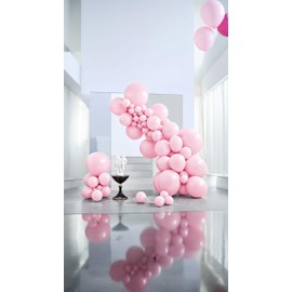 Light Pastel Pink Balloons 129pcs for Valentine's Day, Birthday, Wedding, Baby Shower, Garland Arch Party Decor in Assorted Sizes (18, 12, 10, 5 Inch)