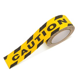 Fkereg Caution Floor Tape Roll 2 Inch x 16.4 Ft, Black Yellow Anti Slip Watch Your Step Sticker Sign, Caution Tape Adhesive, Warning Safety Grip Floor Tape for Steps Indoor Outdoor