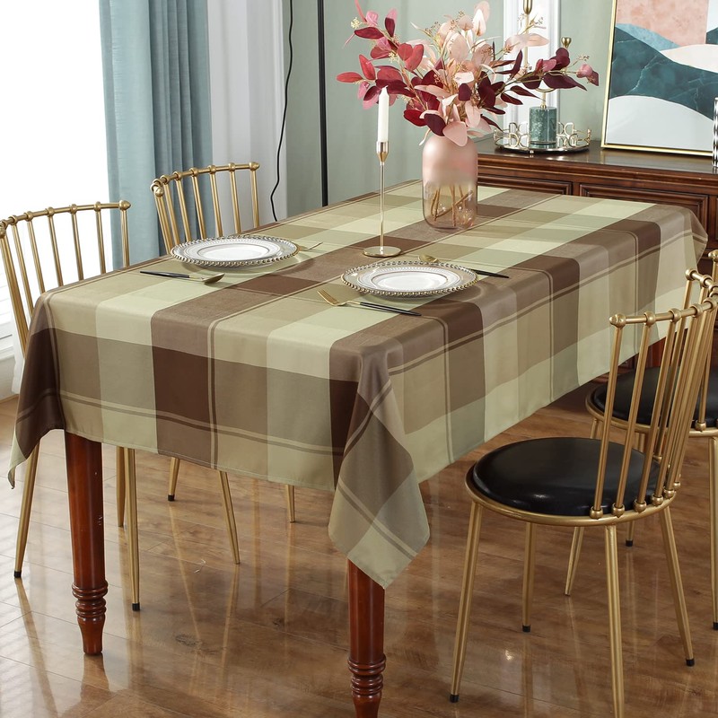 Rectangle Tablecloth 52 x 70 Inch Checkered Table Cloths Spillproof