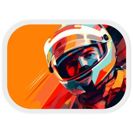 Mepal Lunch Box for Children - Bento Lunch Box - Racing Car - Lunch Box with Bento Compartment & Fork - Meal Prep Box Clip Closure - BPA Free & Dishwasher Safe - 750 ml - Racer