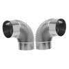 Operitacx Stainless Steel Chimney Flue Elbow Pipe 2pcs Set Fire