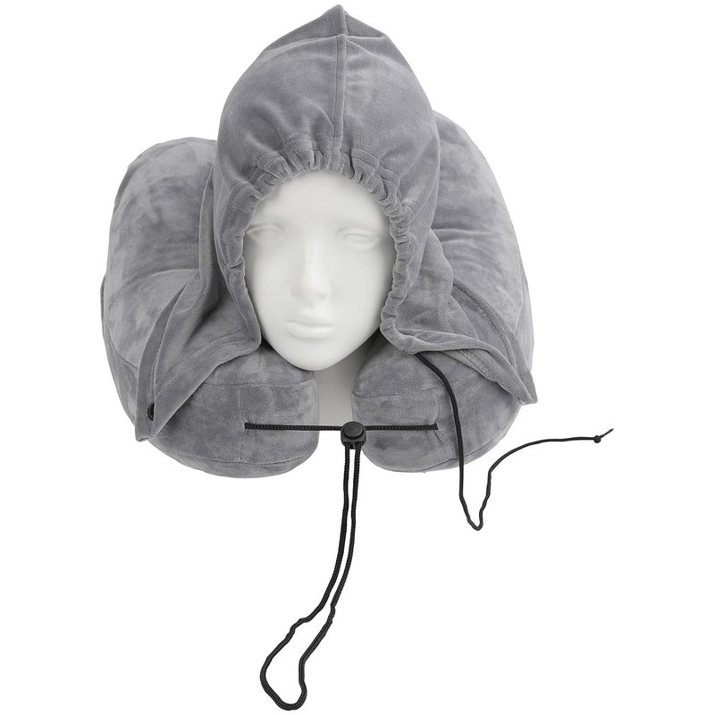 Newgen Medicals Inflatable Neck Pillow with Removable Hood, H Shape