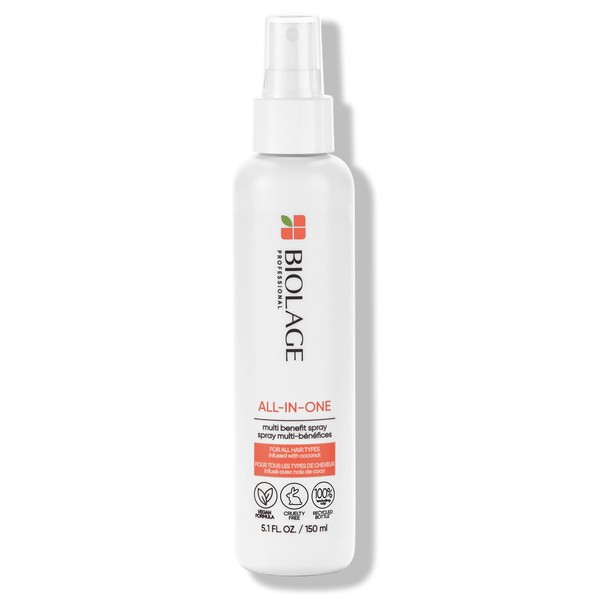 Biolage All-In-One Coconut Infusion | Multi-Benefit Treatment Spray For All Hair Needs | With Coconut | For All Hair Types | Sulfate & Paraben-Free | Vegan | 5 Fl. Oz