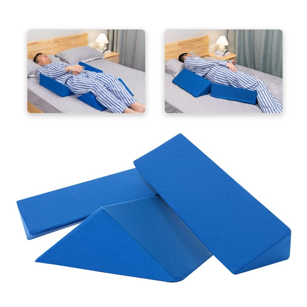 Fanwer Positioning Wedge Pillow for Side Sleeping (3 in 1), 40 Degree Triangle Bed Wedges & Body Positioners for Back Pain, Preventing Bedsores, After Surgery, Knees Elevated, Pregnancy
