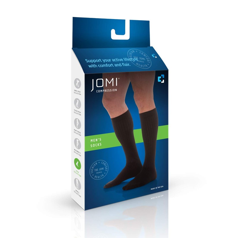 Jomi Compression Men Collection, 15-20mmHg Compression Socks Microfiber 102 (Large,
