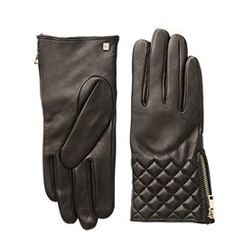Bruno Magli Women's Diamond Quilted Cuff Leather Gloves (Black, Size S)