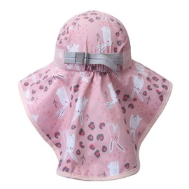 icolor Kids Sun Hat UPF50+ Sun Protection Bucket Hat Toddler Summer Beach Play Hats with Neck Flap for Girl Boy Ages 3~10 (Cute Rabbit)